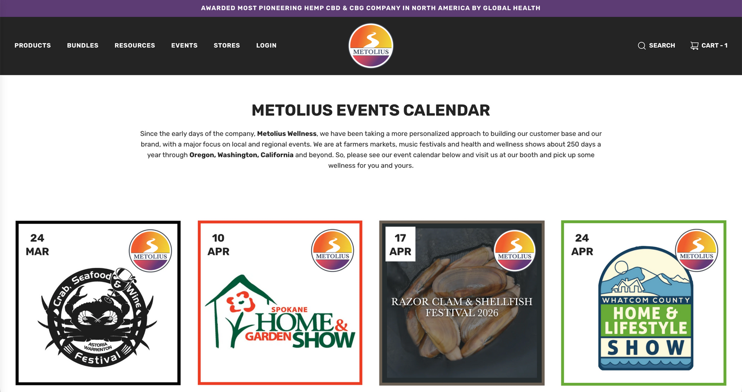 Metolius Wellness Events Calendar For Spring 2026 Is Here - See You At The Festival, Or Market, Or Show
