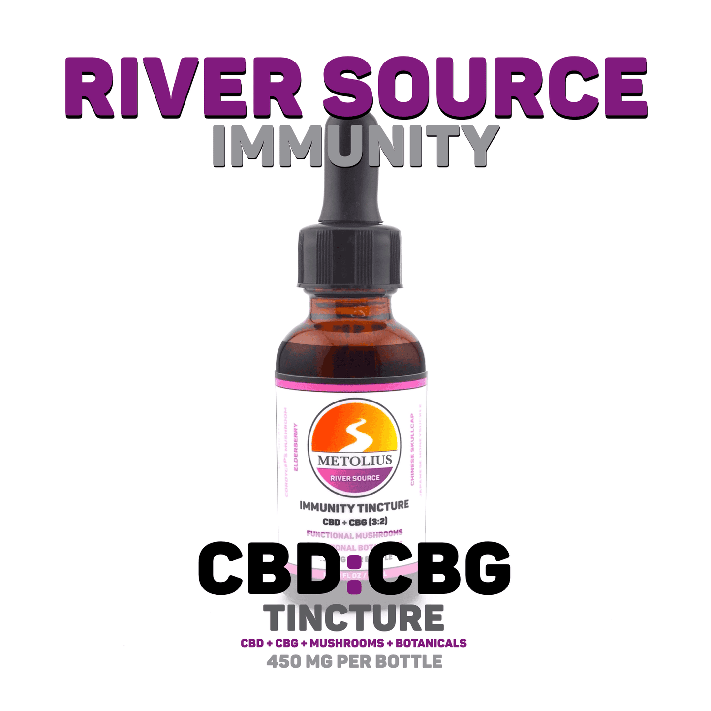 
                  
                    RIVER SOURCE IMMUNITY - CBD + CBG + FUNCTIONAL MUSHROOMS + TRADITIONAL BOTANICALS
                  
                