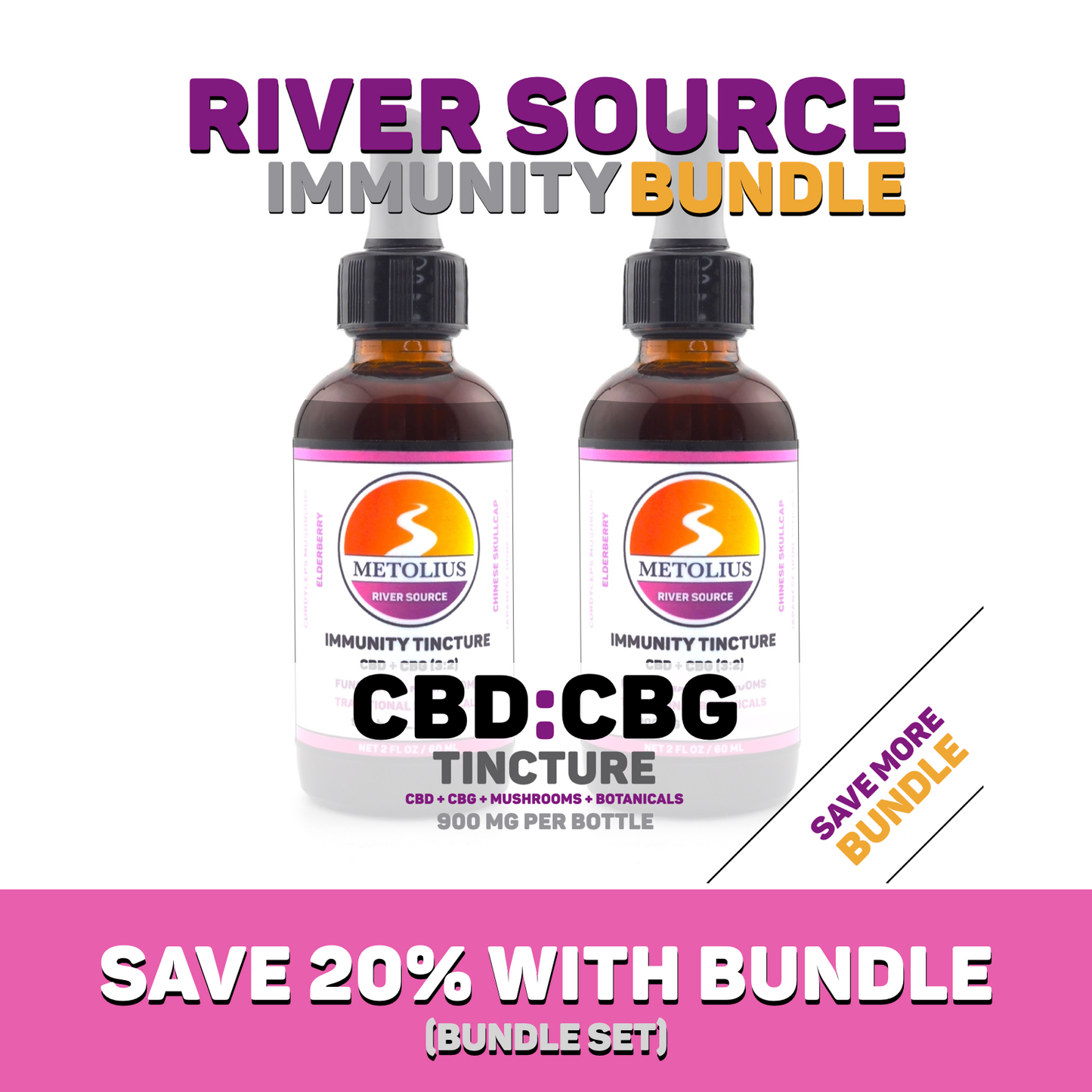 
                  
                    RIVER SOURCE IMMUNITY - CBD + CBG + FUNCTIONAL MUSHROOMS + TRADITIONAL BOTANICALS
                  
                