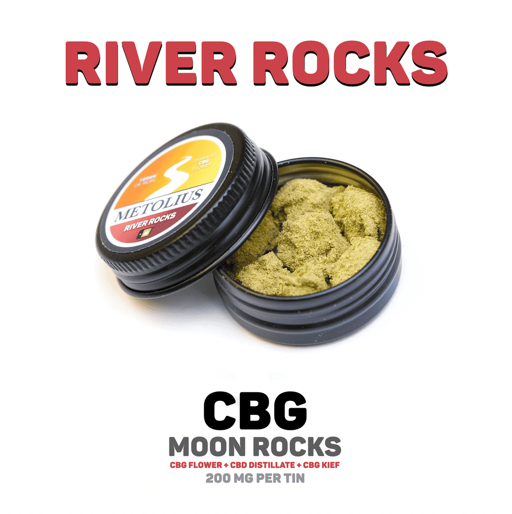 
                  
                    RIVER ROCKS - CBG FLOWER + CBD DISTILLATE + CBG KIEF
                  
                