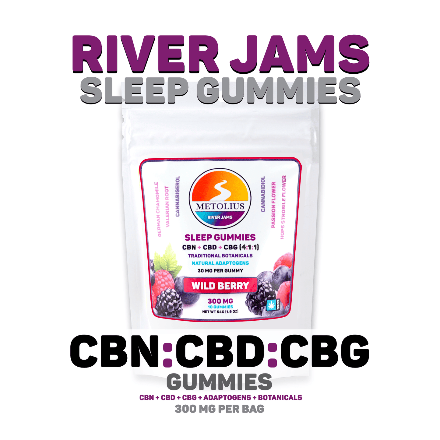 
                  
                    RIVER JAMS SLEEP - CBN + CBD + CBG EXTRACTS + TRADITIONAL BOTANICALS + NATURAL ADAPTOGENS
                  
                