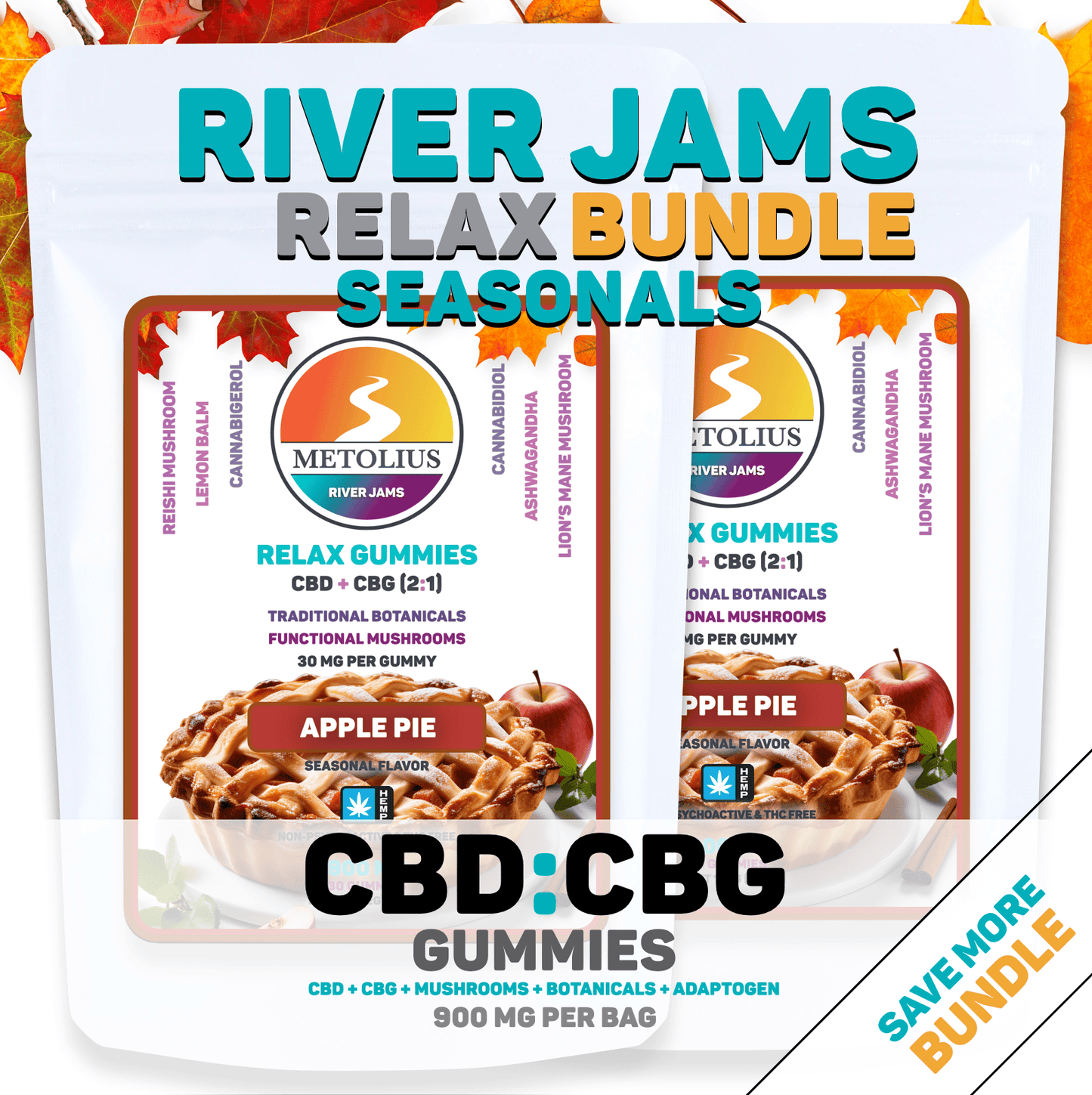 
                  
                    RIVER JAMS RELAX SEASONALS BUNDLE - CBD + CBG + TRADITIONAL BOTANICALS + FUNCTIONAL MUSHROOMS
                  
                
