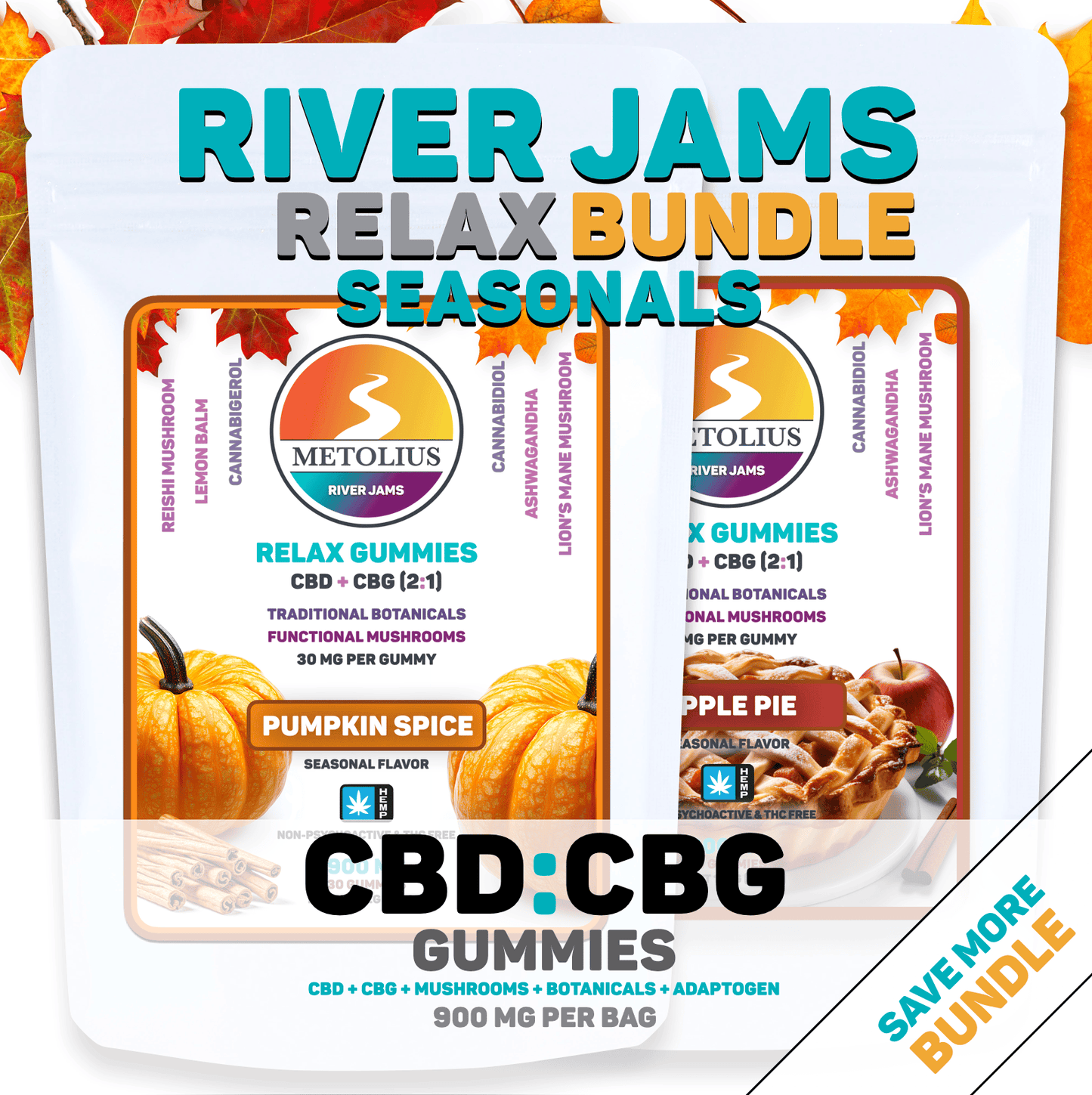 
                  
                    RIVER JAMS RELAX SEASONALS BUNDLE - CBD + CBG + TRADITIONAL BOTANICALS + FUNCTIONAL MUSHROOMS
                  
                