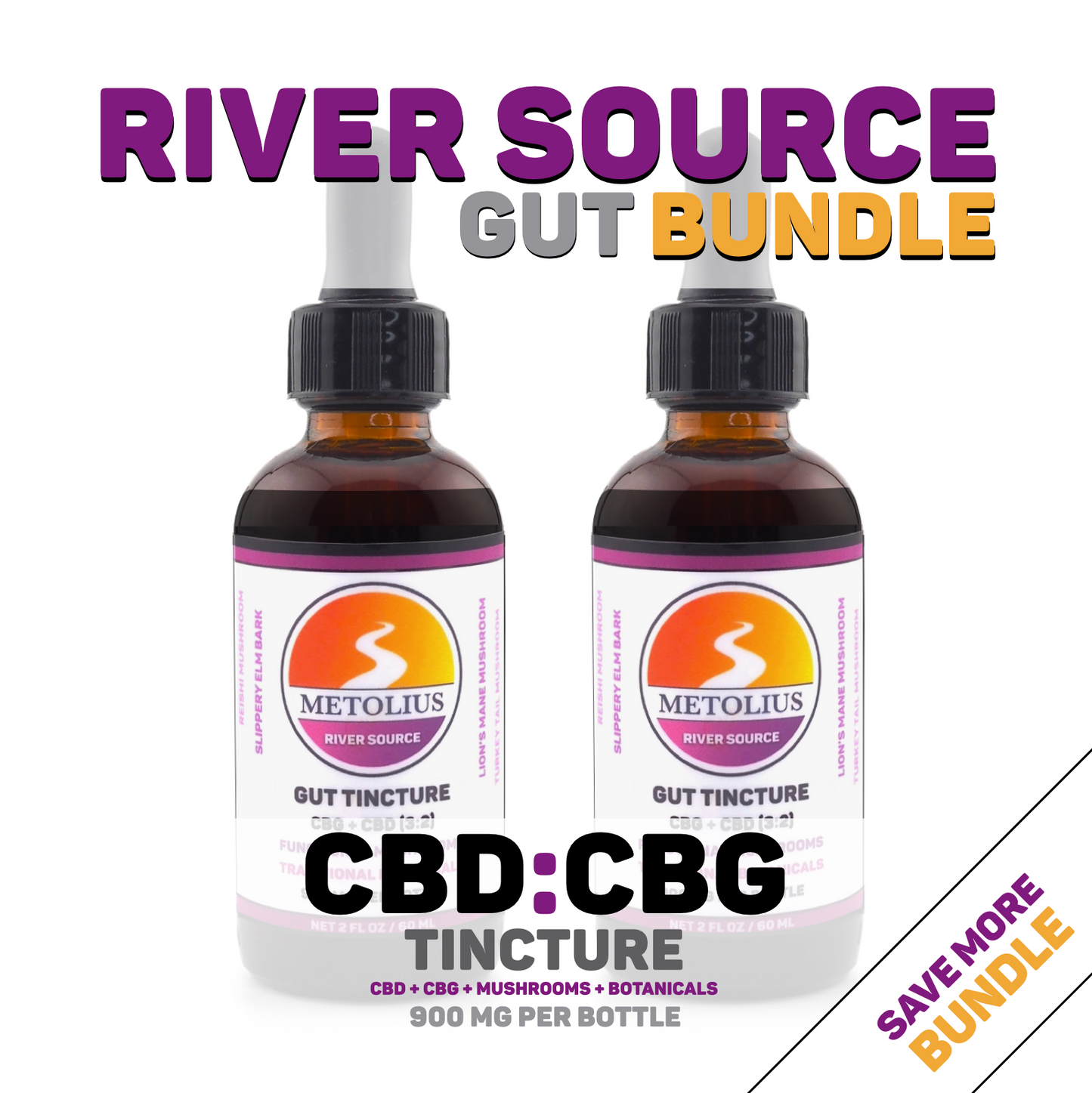 
                  
                    RIVER SOURCE GUT BUNDLE - CBD + CBG + FUNCTIONAL MUSHROOMS + TRADITIONAL BOTANICALS
                  
                