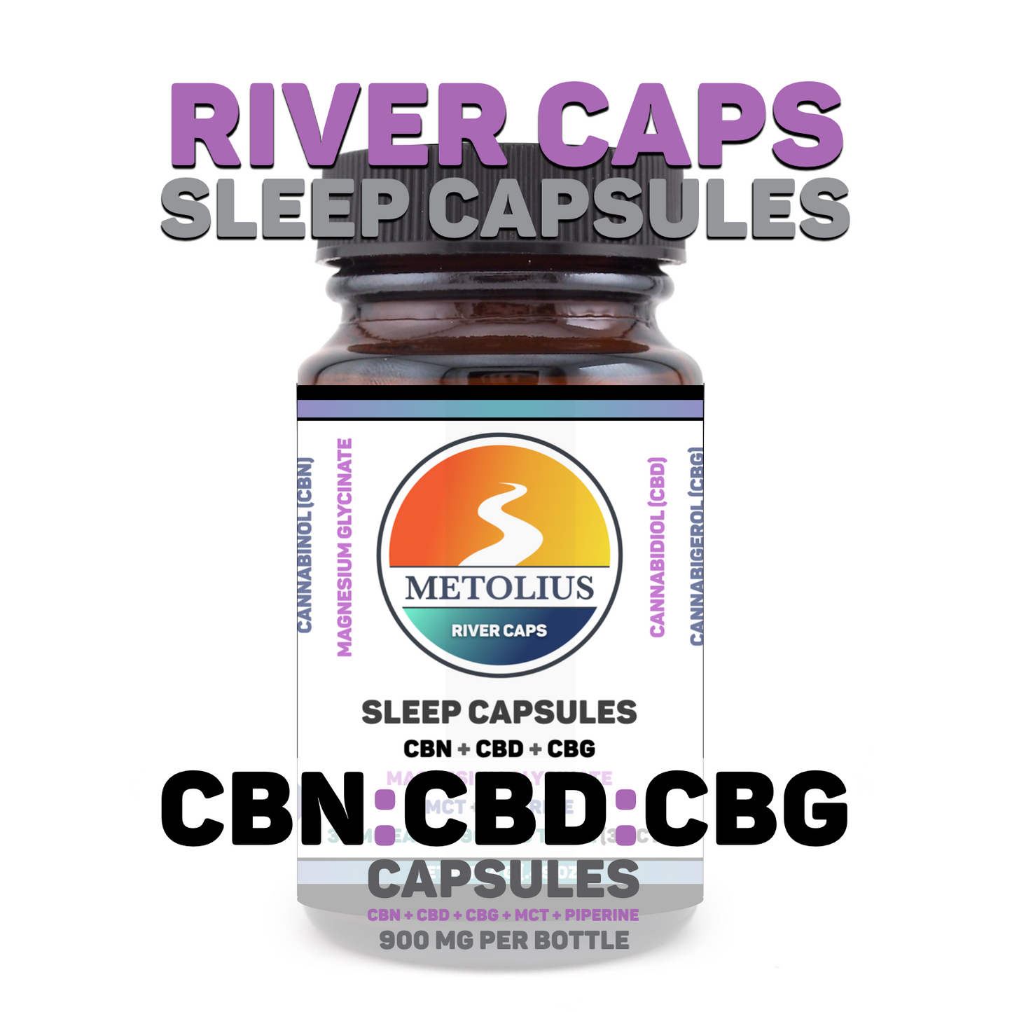 River Caps Sleep - CBD + CBG + MCT + Piperine - 30 MG Each : 900 MG Per Bottle - 30 Count - Metolius Wellness - With Description.png__PID:188613fd-5741-4313-b02e-7a6035cff85f