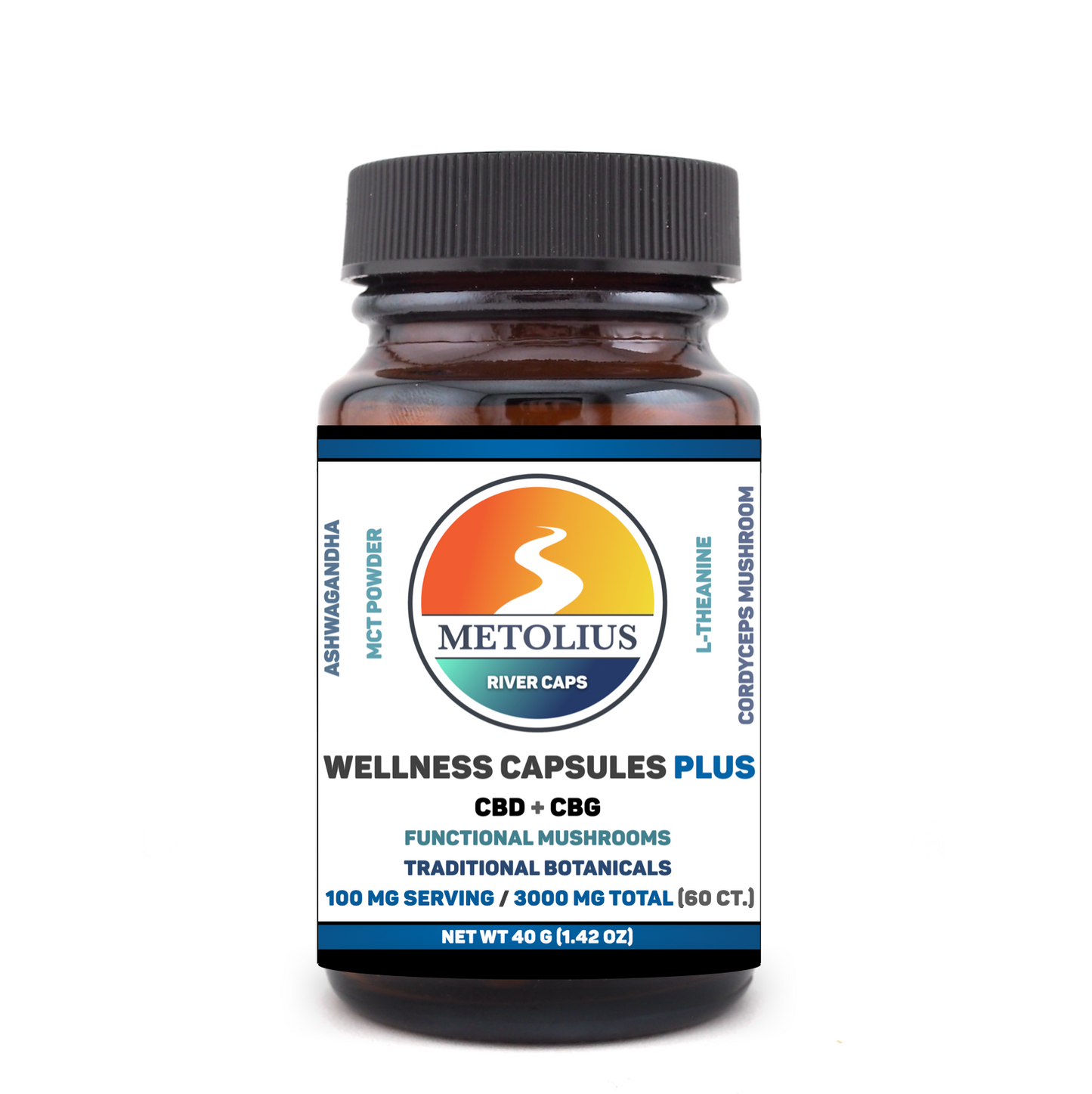 
                  
                    RIVER CAPS WELLNESS PLUS - CBD + CBG EXTRACTS + FUNCTIONAL MUSHROOMS + TRADITIONAL BOTANICALS
                  
                