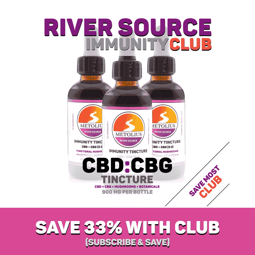 
                  
                    RIVER SOURCE IMMUNITY - CBD + CBG + FUNCTIONAL MUSHROOMS + TRADITIONAL BOTANICALS
                  
                